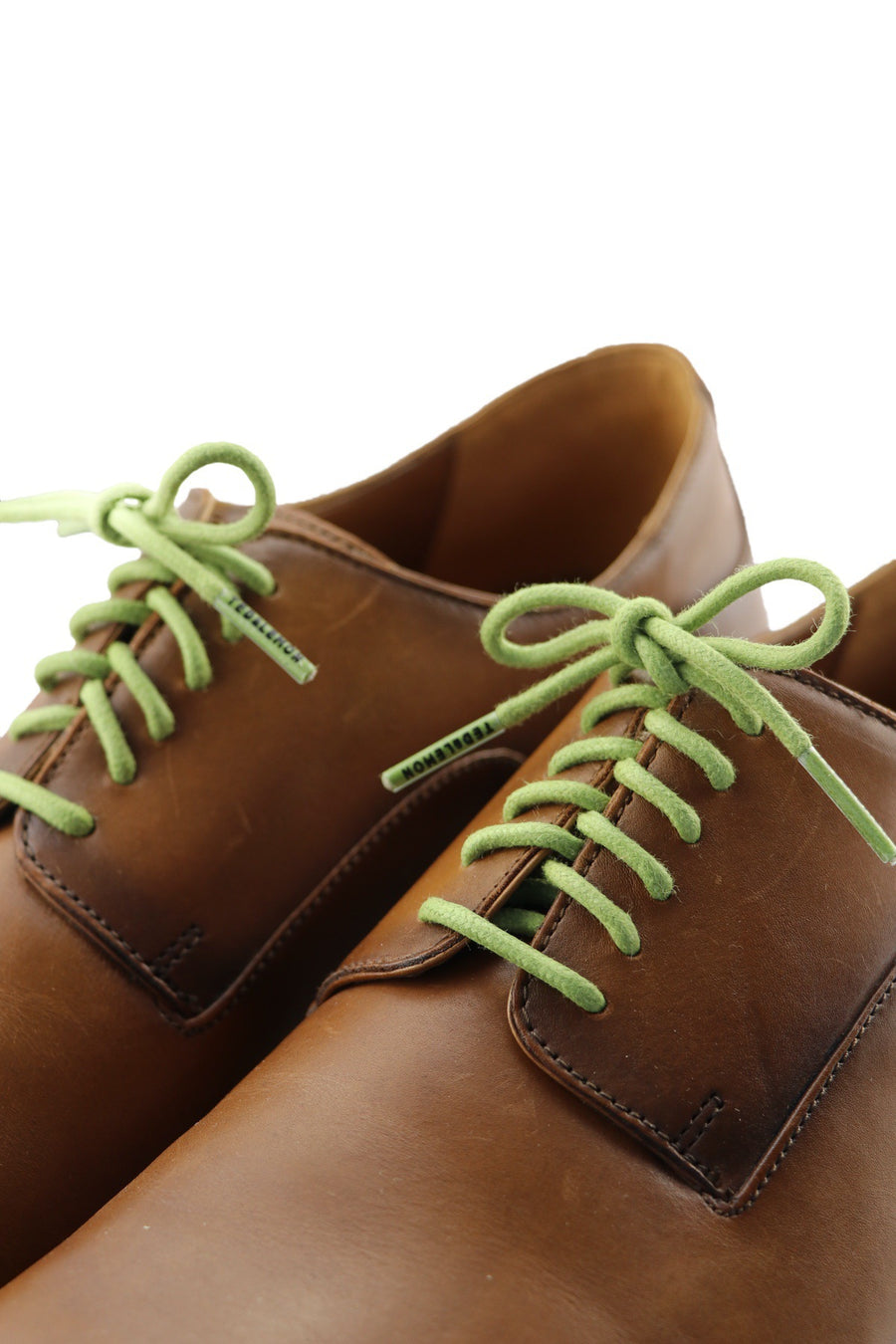 Shoe Laces Apple Green Waxed Cotton Ted and Lemon