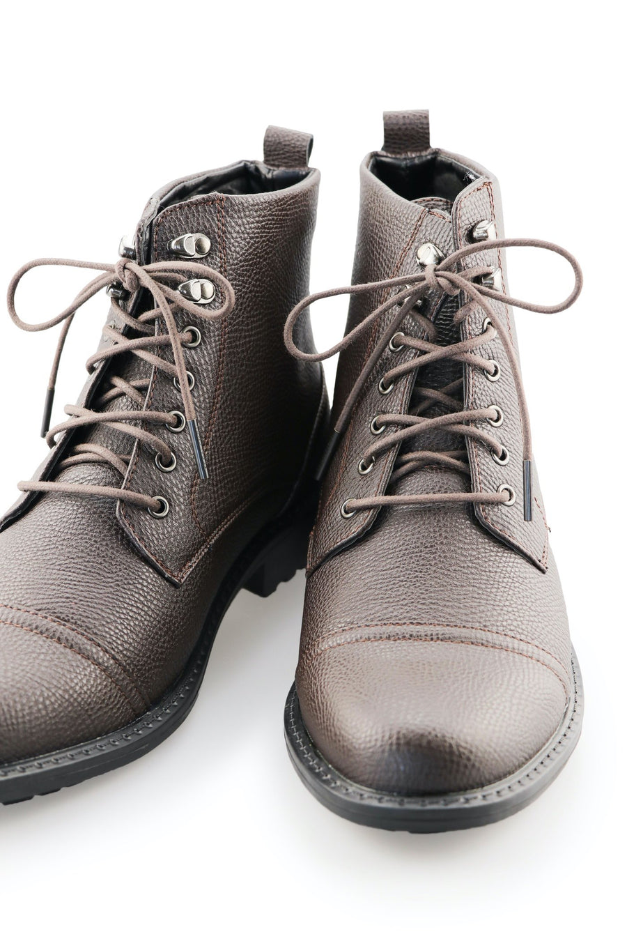 Boot Laces Dark Cocoa Chocolate Waxed Cotton Ted and Lemon with metal aglet